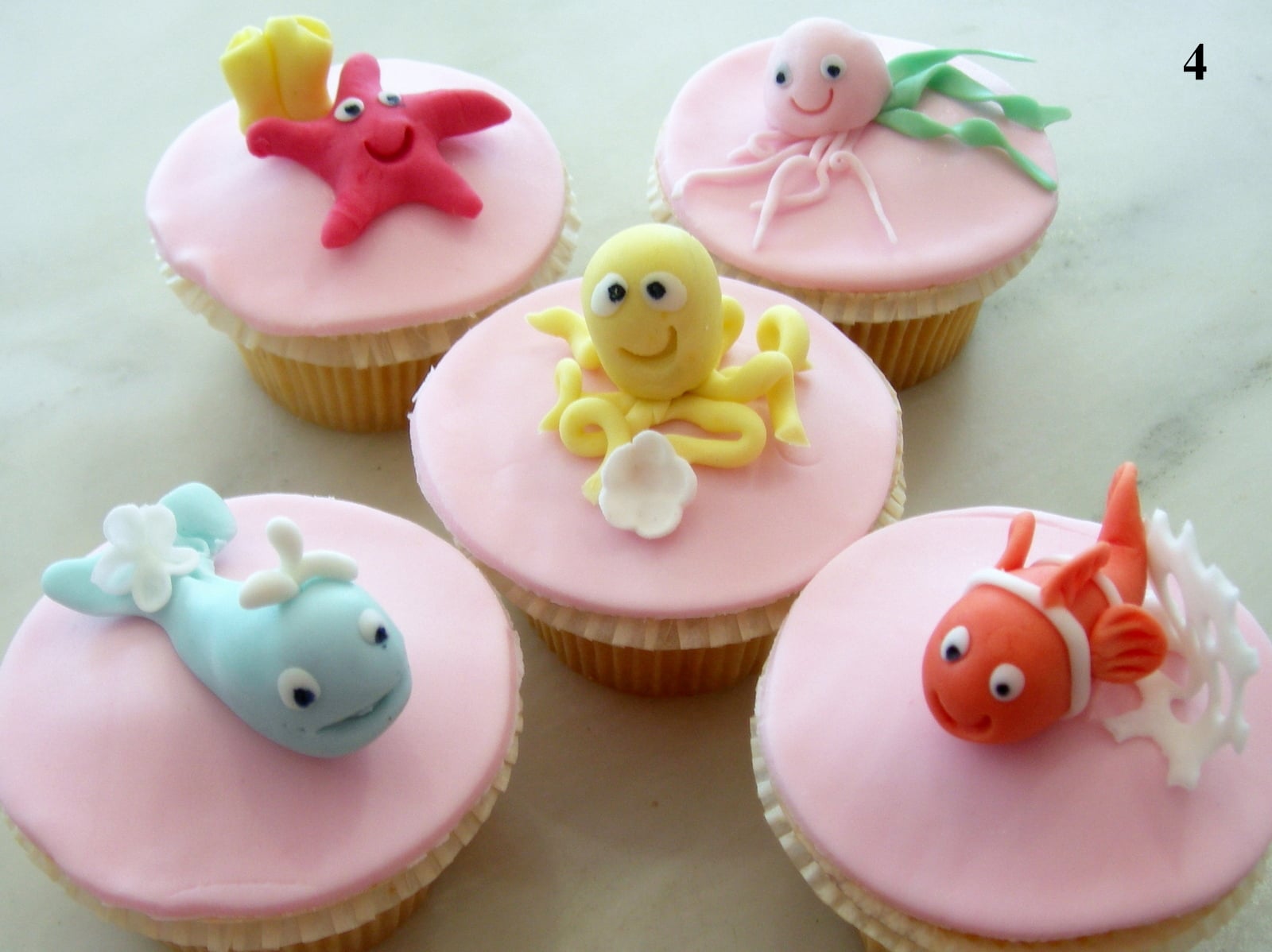 cupcakes ζώα της θάλασσας